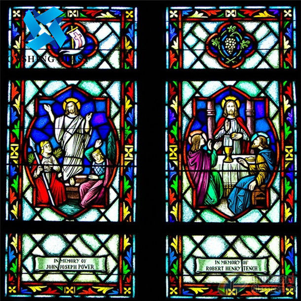 Gekleurde de Steekproef Beschikbare OEM van het Kerkgebrandschilderde glas Aangepast ODM