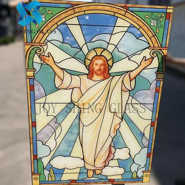 Stevige Tiffany Art Church Stained Glass 3mm22mm Dubbel Verglaasd Glazen venster voor Muur
