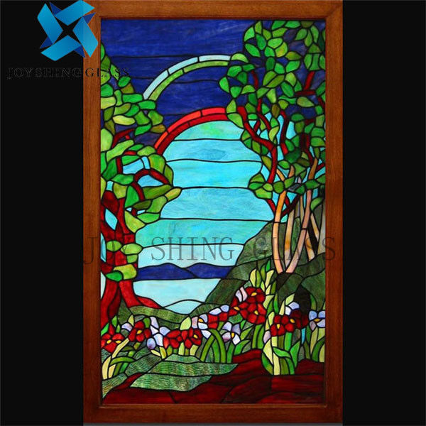 Stevige Tiffany Art Church Stained Glass 3mm22mm Dubbel Verglaasd Glazen venster voor Muur
