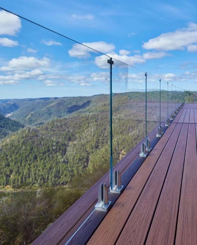 Railing glas zwembad hekken douche deur balustrade afscherming gebogen Sgp gelaagd kogelbestendige geëmailleerd getinte patronen glas