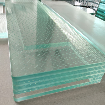 12 mm 16 mm Frosted Anti slip Tempered Laminated Glass voor trappen